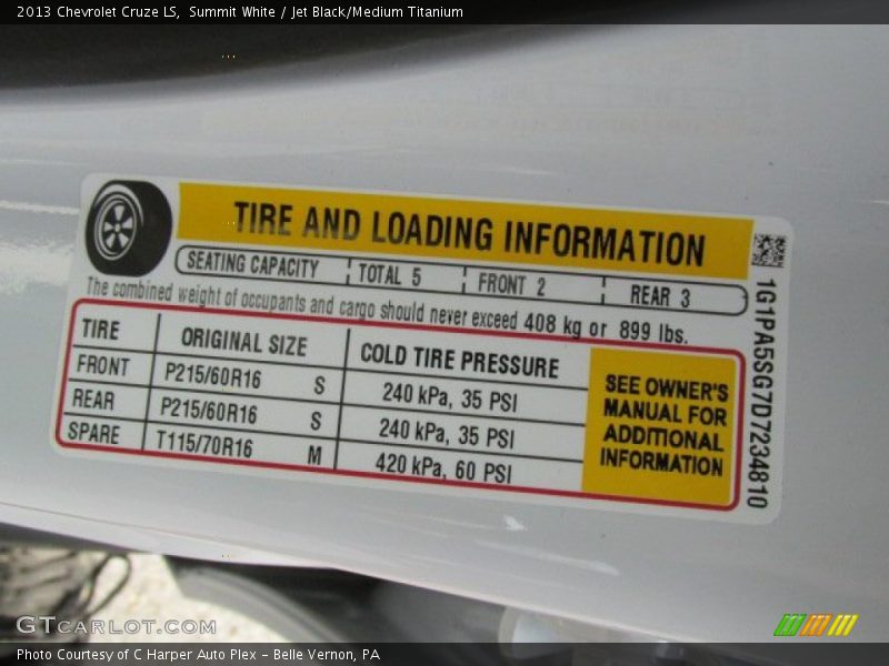 Summit White / Jet Black/Medium Titanium 2013 Chevrolet Cruze LS
