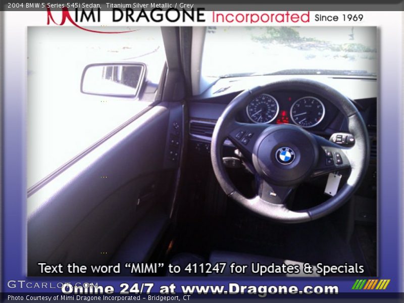 Titanium Silver Metallic / Grey 2004 BMW 5 Series 545i Sedan