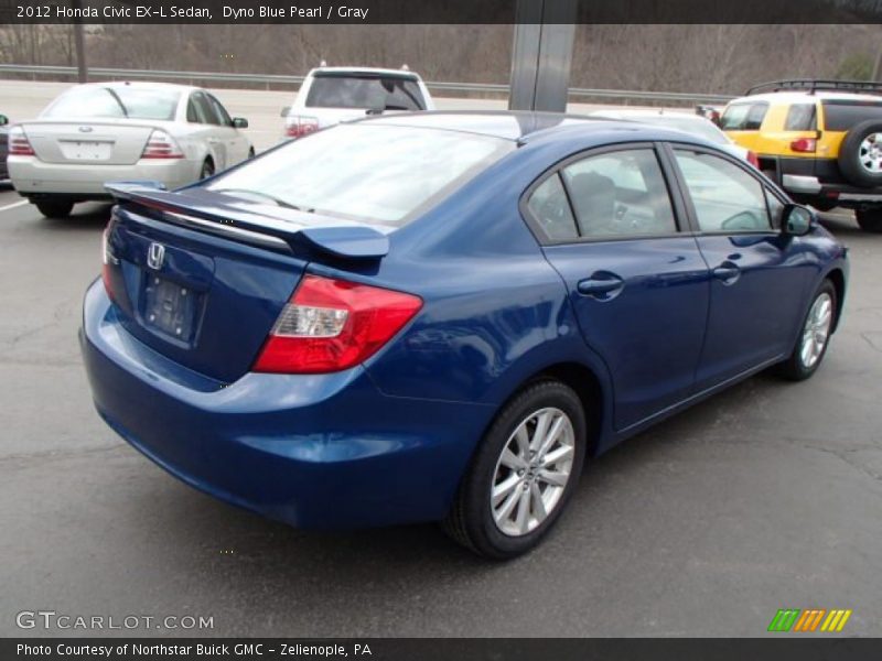 Dyno Blue Pearl / Gray 2012 Honda Civic EX-L Sedan