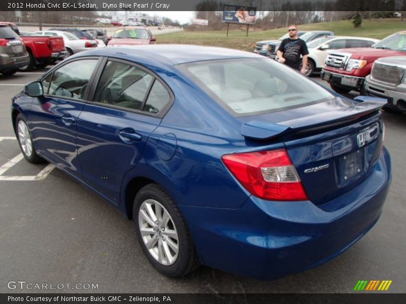 Dyno Blue Pearl / Gray 2012 Honda Civic EX-L Sedan