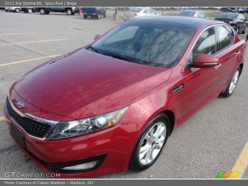 Spicy Red / Beige 2011 Kia Optima EX