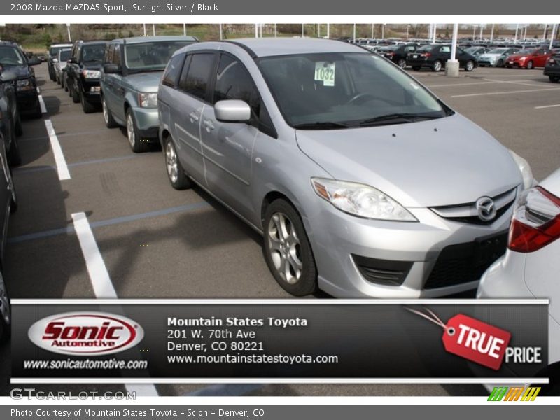 Sunlight Silver / Black 2008 Mazda MAZDA5 Sport