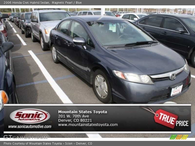 Magnetic Pearl / Blue 2006 Honda Civic Hybrid Sedan