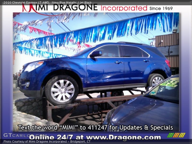 Navy Blue Metallic / Jet Black 2010 Chevrolet Equinox LT AWD