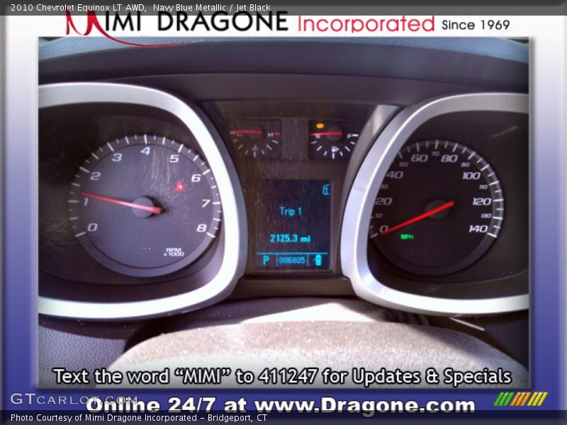 Navy Blue Metallic / Jet Black 2010 Chevrolet Equinox LT AWD