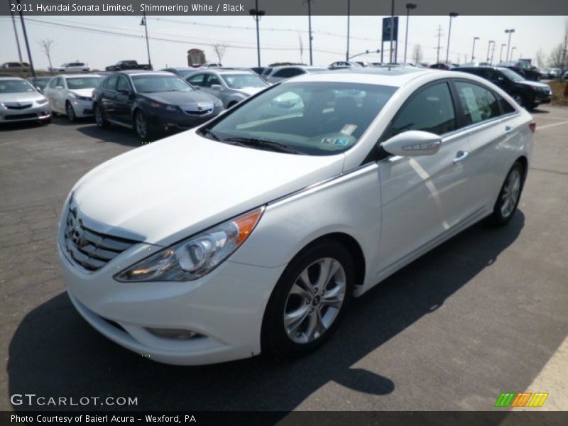 Shimmering White / Black 2011 Hyundai Sonata Limited