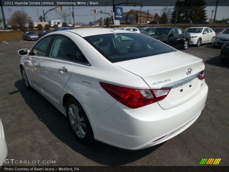 Shimmering White / Black 2011 Hyundai Sonata Limited