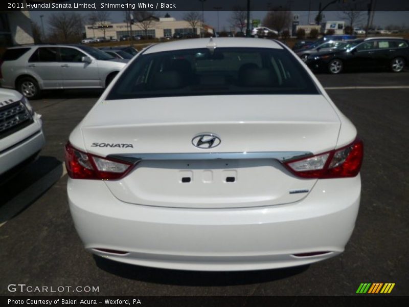 Shimmering White / Black 2011 Hyundai Sonata Limited