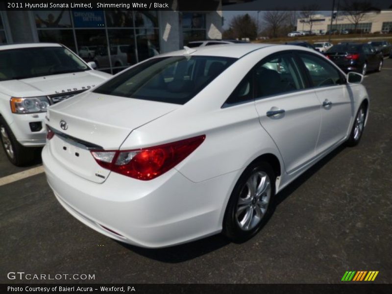 Shimmering White / Black 2011 Hyundai Sonata Limited