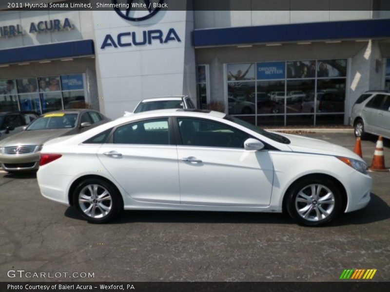 Shimmering White / Black 2011 Hyundai Sonata Limited