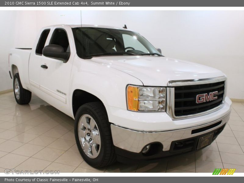 Summit White / Ebony 2010 GMC Sierra 1500 SLE Extended Cab 4x4