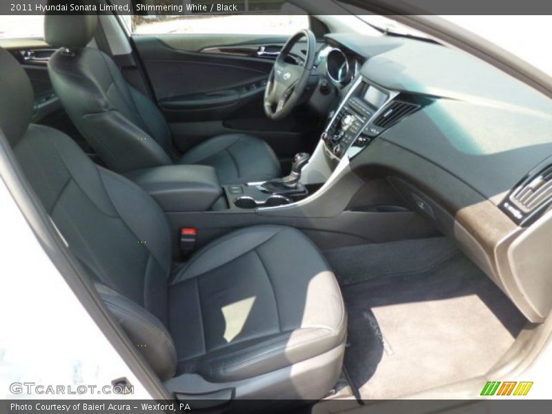 Shimmering White / Black 2011 Hyundai Sonata Limited