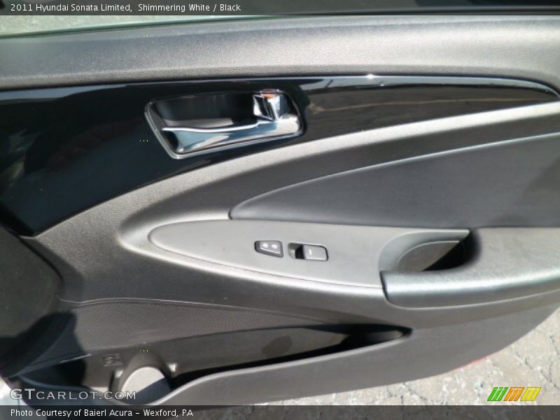 Shimmering White / Black 2011 Hyundai Sonata Limited