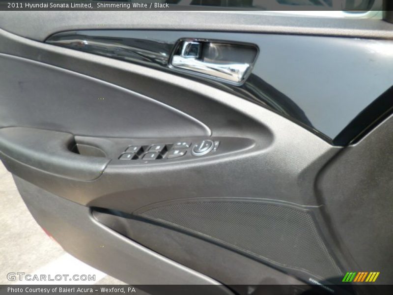 Shimmering White / Black 2011 Hyundai Sonata Limited