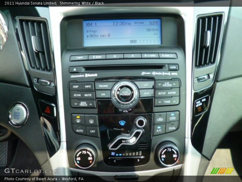 Shimmering White / Black 2011 Hyundai Sonata Limited