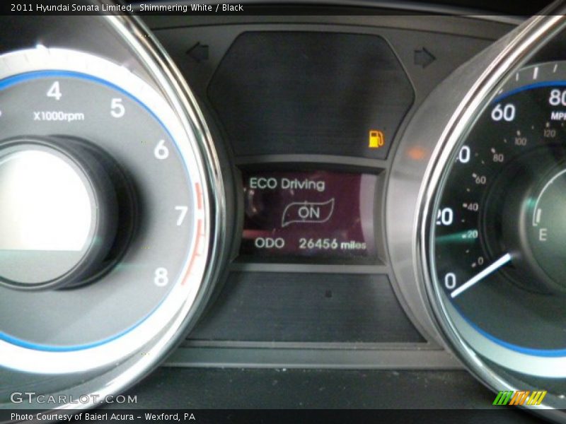 Shimmering White / Black 2011 Hyundai Sonata Limited