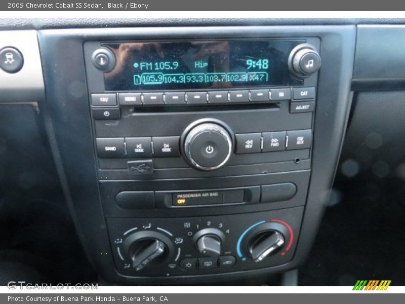 Controls of 2009 Cobalt SS Sedan