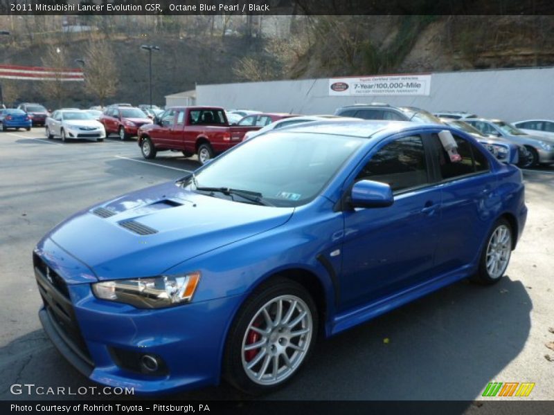 Octane Blue Pearl / Black 2011 Mitsubishi Lancer Evolution GSR
