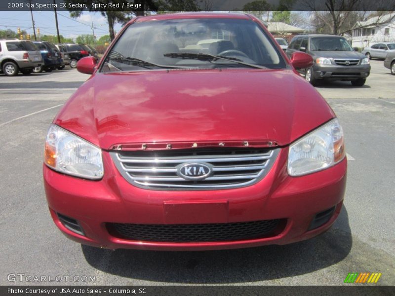 Spicy Red / Beige 2008 Kia Spectra EX Sedan