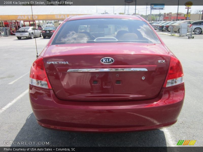 Spicy Red / Beige 2008 Kia Spectra EX Sedan