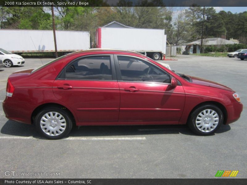 Spicy Red / Beige 2008 Kia Spectra EX Sedan