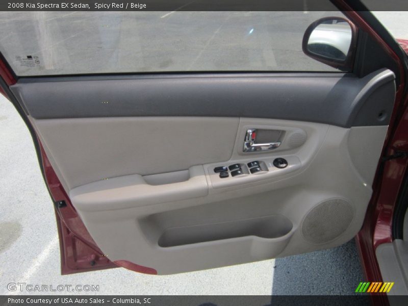 Spicy Red / Beige 2008 Kia Spectra EX Sedan