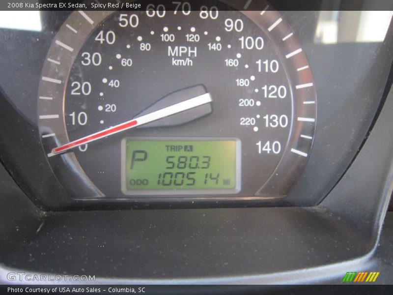 Spicy Red / Beige 2008 Kia Spectra EX Sedan