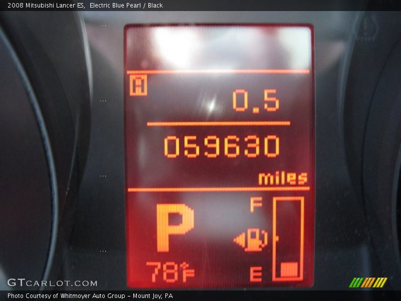Electric Blue Pearl / Black 2008 Mitsubishi Lancer ES