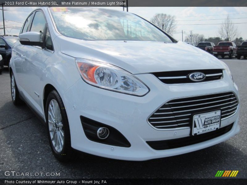 White Platinum / Medium Light Stone 2013 Ford C-Max Hybrid SEL