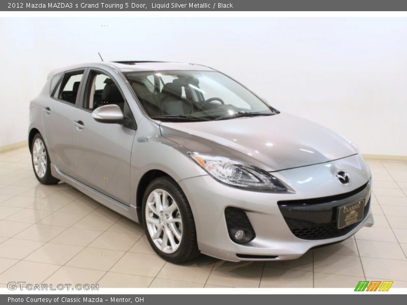 Liquid Silver Metallic / Black 2012 Mazda MAZDA3 s Grand Touring 5 Door