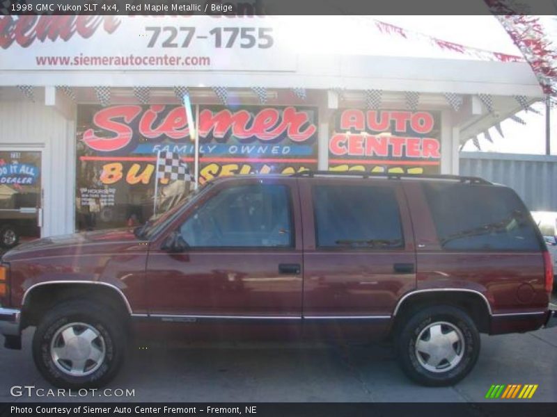 Red Maple Metallic / Beige 1998 GMC Yukon SLT 4x4