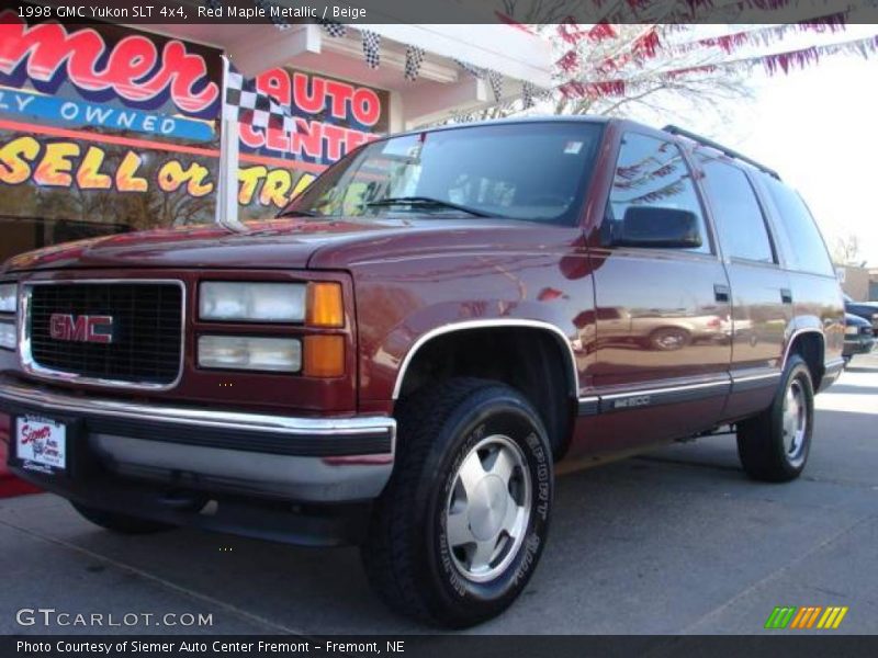 Red Maple Metallic / Beige 1998 GMC Yukon SLT 4x4