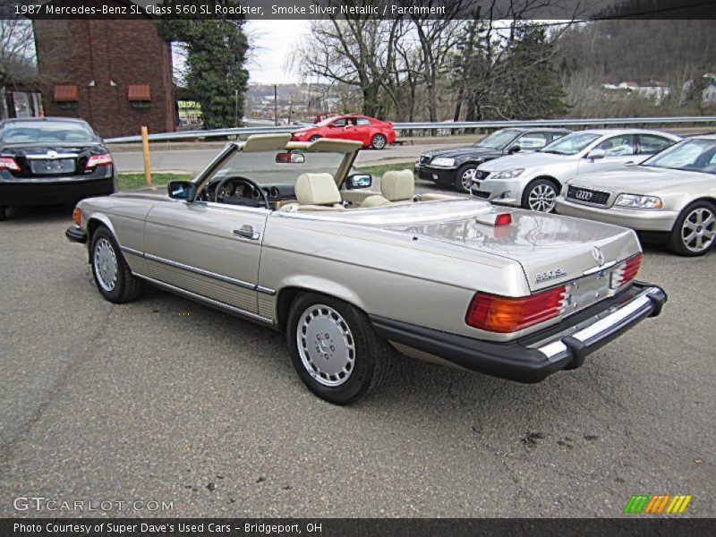 Smoke Silver Metallic / Parchment 1987 Mercedes-Benz SL Class 560 SL Roadster