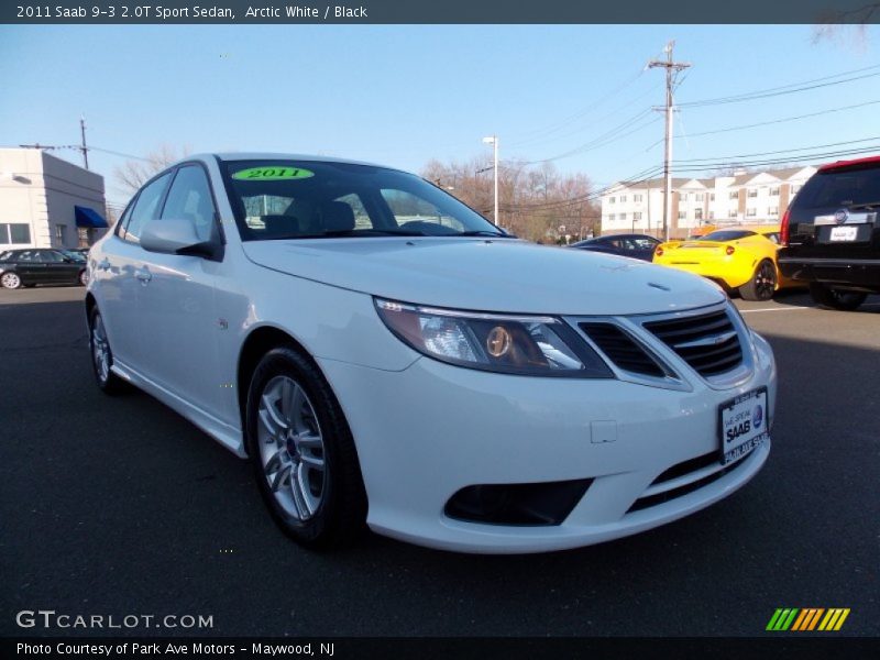Arctic White / Black 2011 Saab 9-3 2.0T Sport Sedan