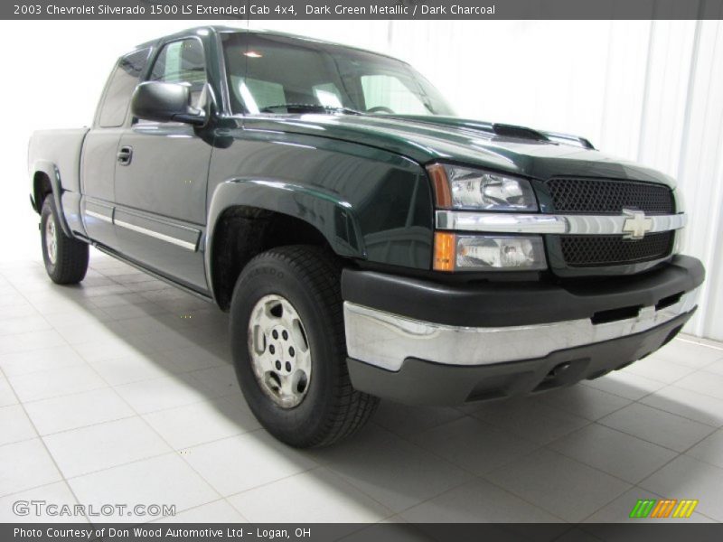 Dark Green Metallic / Dark Charcoal 2003 Chevrolet Silverado 1500 LS Extended Cab 4x4