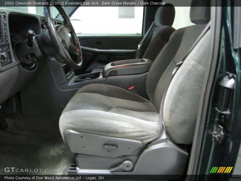 Dark Green Metallic / Dark Charcoal 2003 Chevrolet Silverado 1500 LS Extended Cab 4x4