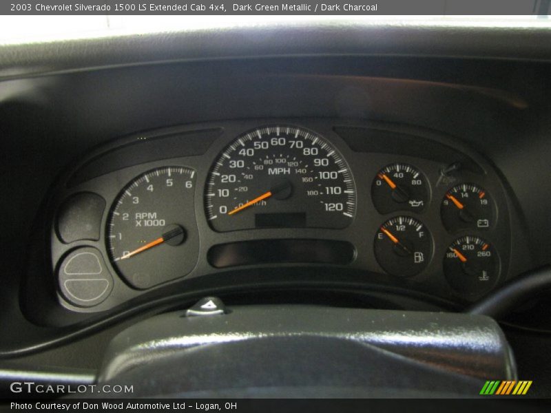 Dark Green Metallic / Dark Charcoal 2003 Chevrolet Silverado 1500 LS Extended Cab 4x4