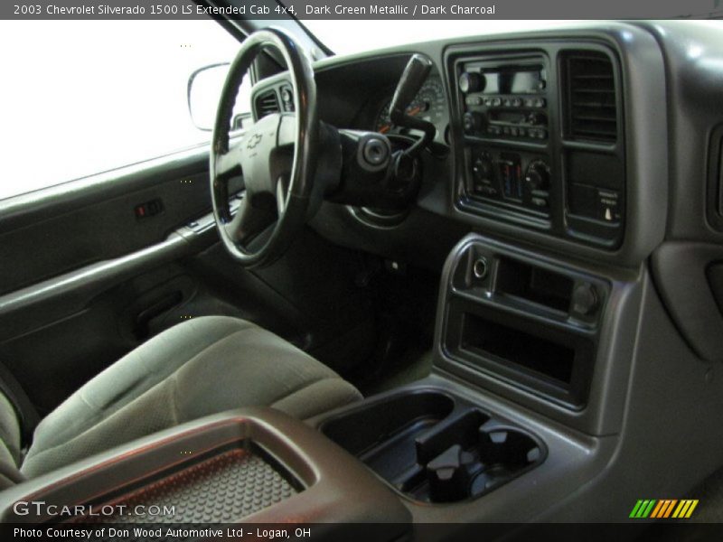 Dark Green Metallic / Dark Charcoal 2003 Chevrolet Silverado 1500 LS Extended Cab 4x4