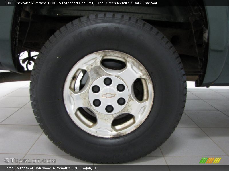 Dark Green Metallic / Dark Charcoal 2003 Chevrolet Silverado 1500 LS Extended Cab 4x4