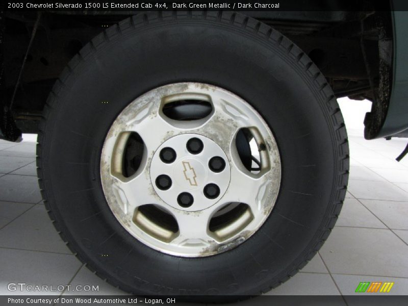 Dark Green Metallic / Dark Charcoal 2003 Chevrolet Silverado 1500 LS Extended Cab 4x4