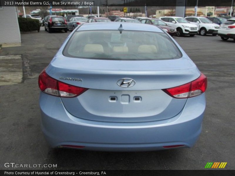 Blue Sky Metallic / Beige 2013 Hyundai Elantra GLS