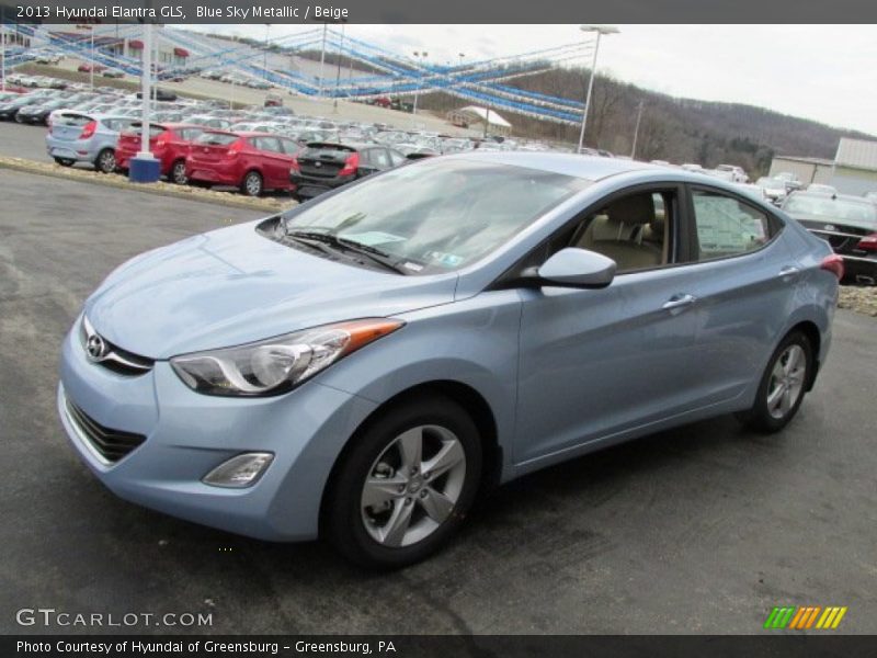 Blue Sky Metallic / Beige 2013 Hyundai Elantra GLS