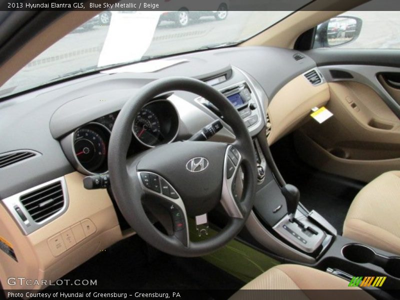 Blue Sky Metallic / Beige 2013 Hyundai Elantra GLS
