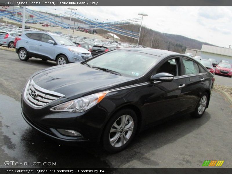 Pacific Blue Pearl / Gray 2013 Hyundai Sonata Limited