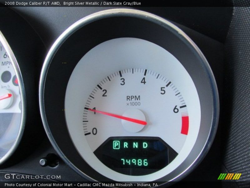 Bright Silver Metallic / Dark Slate Gray/Blue 2008 Dodge Caliber R/T AWD