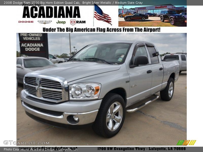 Bright Silver Metallic / Medium Slate Gray 2008 Dodge Ram 1500 Big Horn Edition Quad Cab