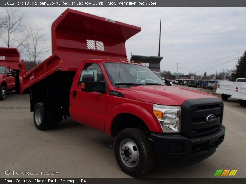 Front 3/4 View of 2013 F350 Super Duty XL Regular Cab 4x4 Dump Truck