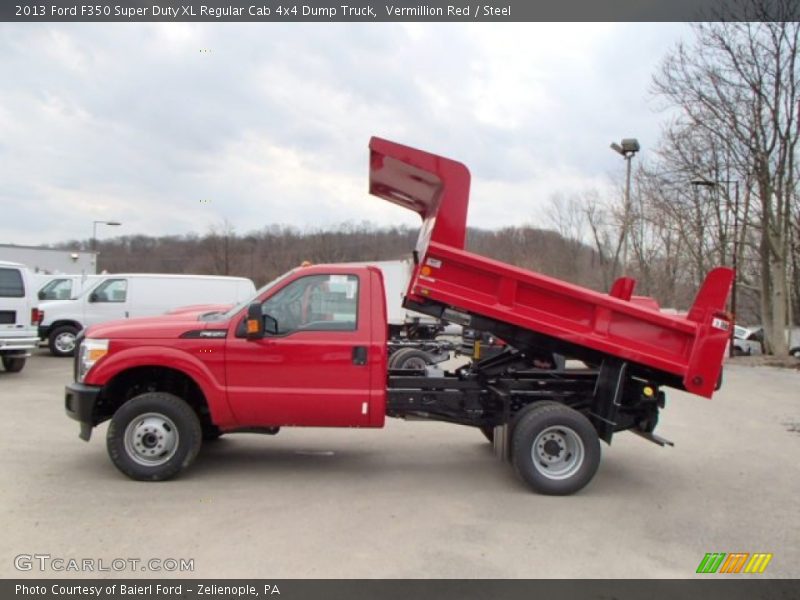 Vermillion Red / Steel 2013 Ford F350 Super Duty XL Regular Cab 4x4 Dump Truck