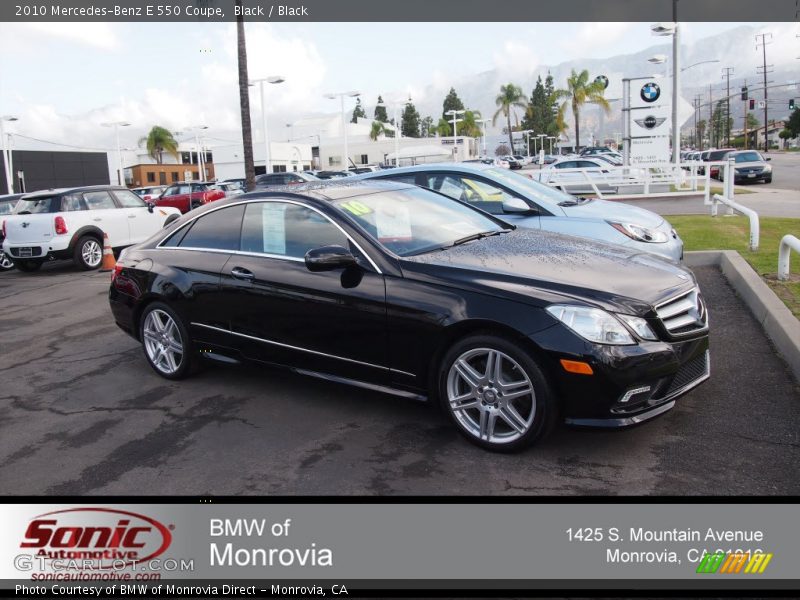 Black / Black 2010 Mercedes-Benz E 550 Coupe