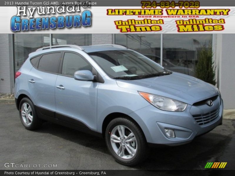 Aurora Blue / Taupe 2013 Hyundai Tucson GLS AWD